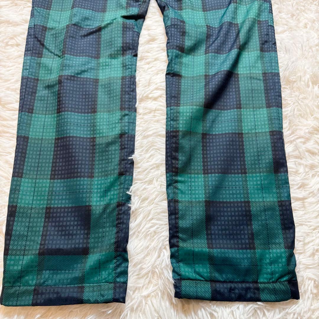 未使用級 パーリーゲイツ チェック柄 蓄熱 裏起毛 ナイロンパンツ リング付 L