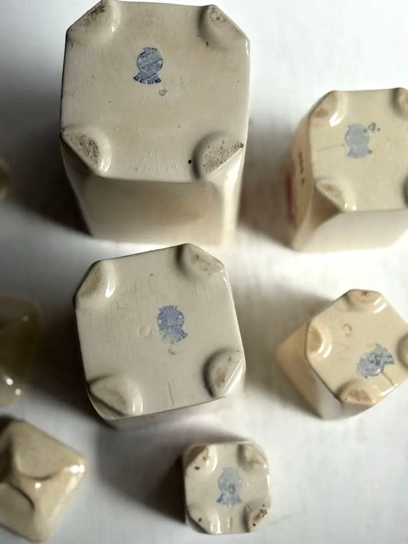 493 フランスアンティーク Badonviller 薔薇柄キャニスターセット