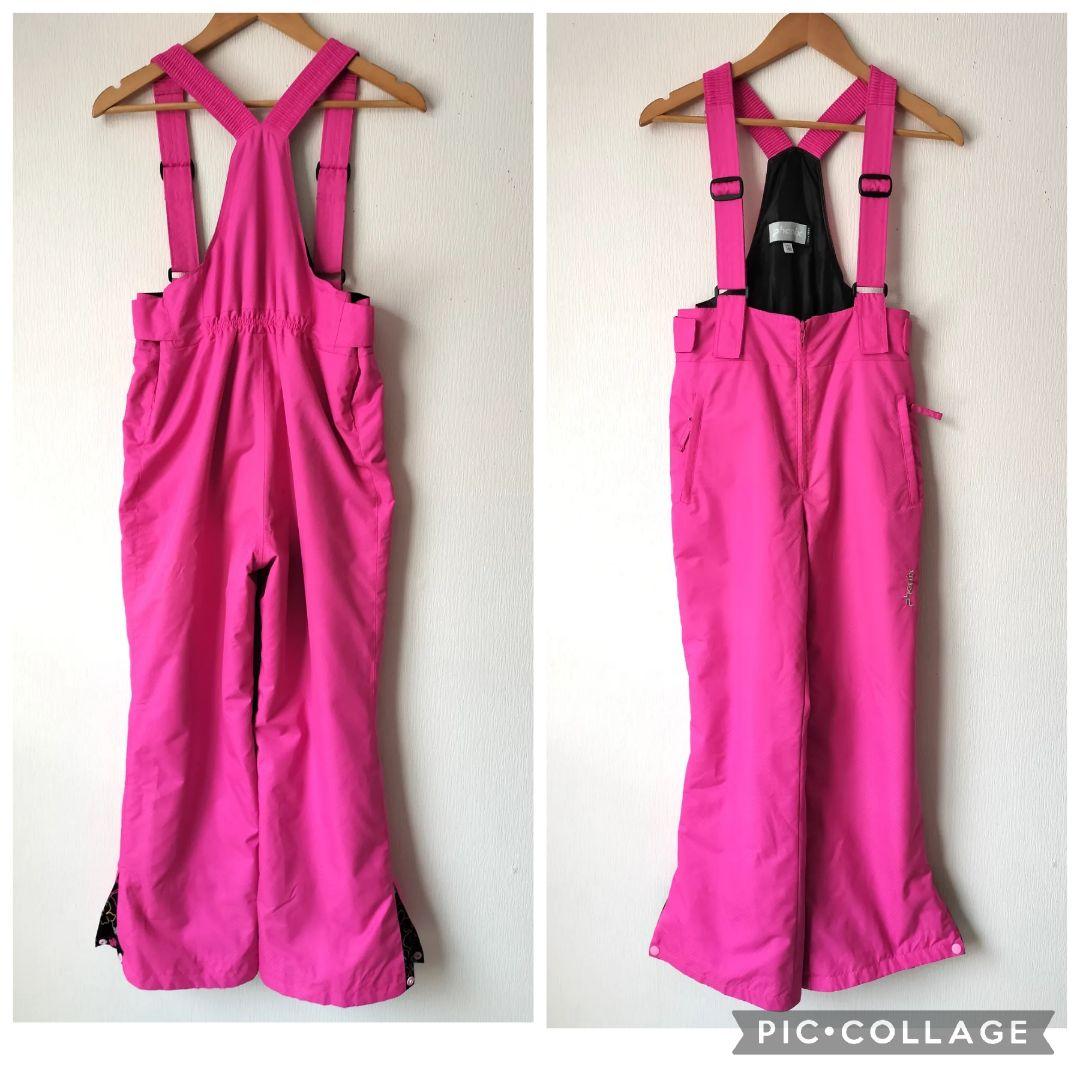 美品 Phenix スキーウェア 女の子 160 150 上下 黒×ピンク 花柄