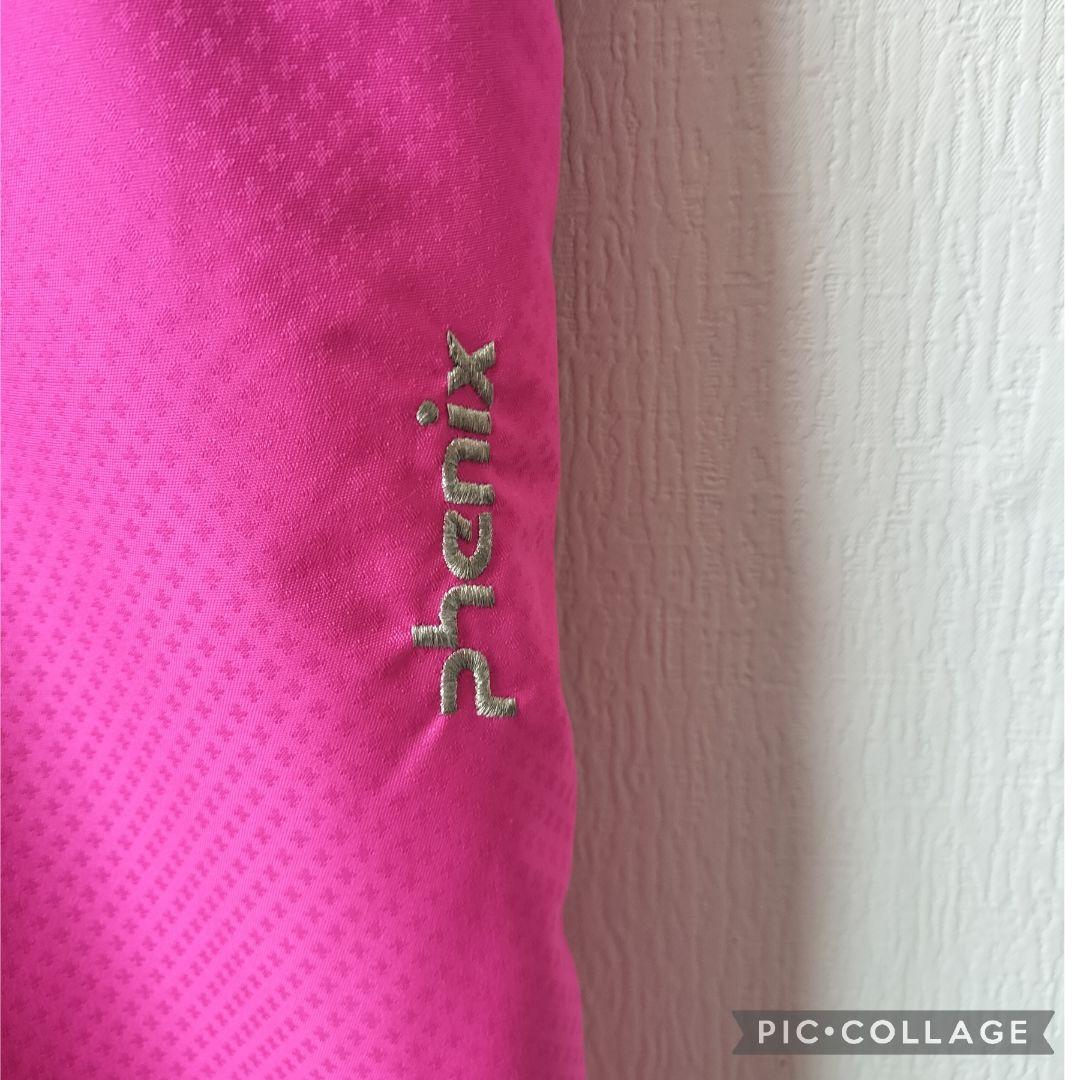 美品 Phenix スキーウェア 女の子 160 150 上下 黒×ピンク 花柄