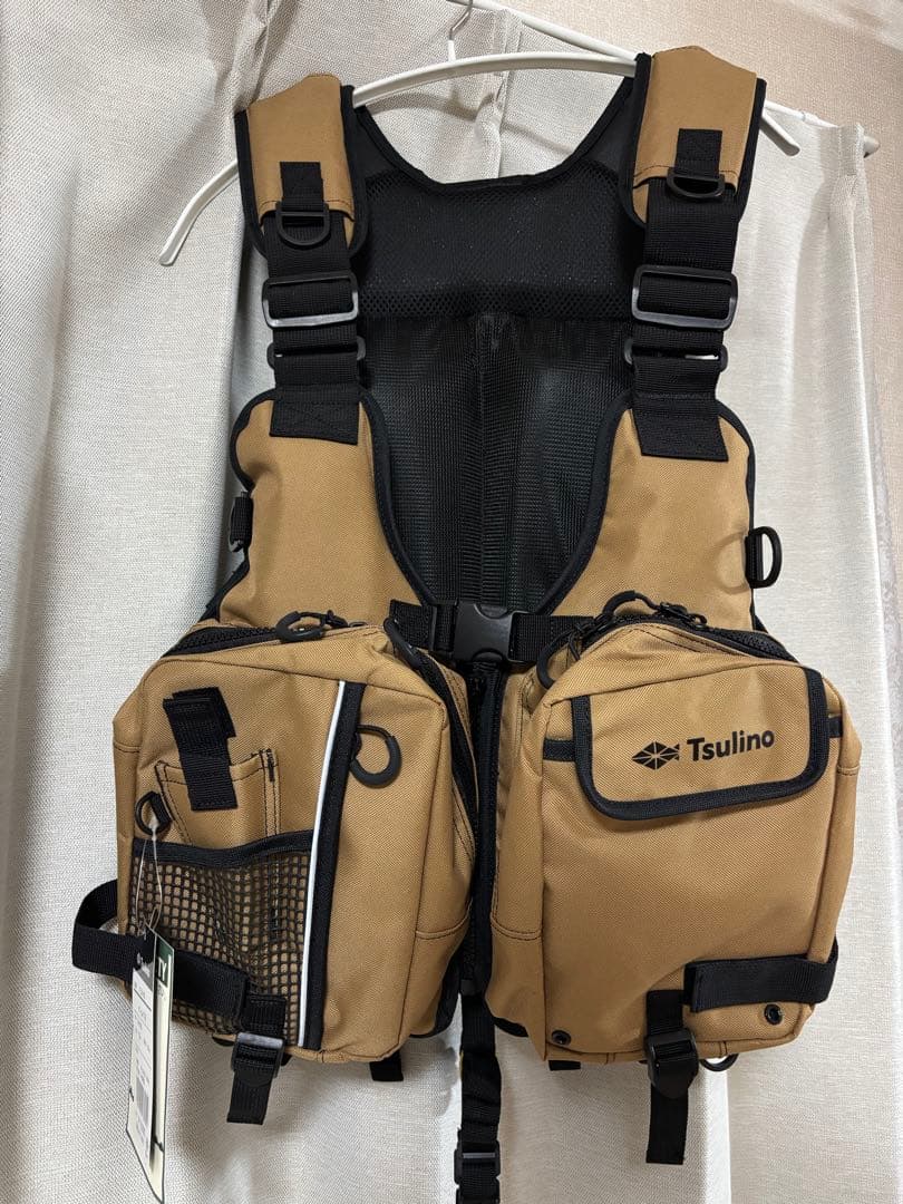 Tsulino ゲームベスト　キャメル フィッシングベスト