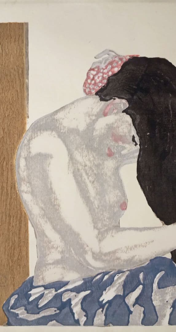 恩地孝四郎 木版画 拭髪昭和5年（1930)木蘭社発行戦前作品は極めて少なく貴重