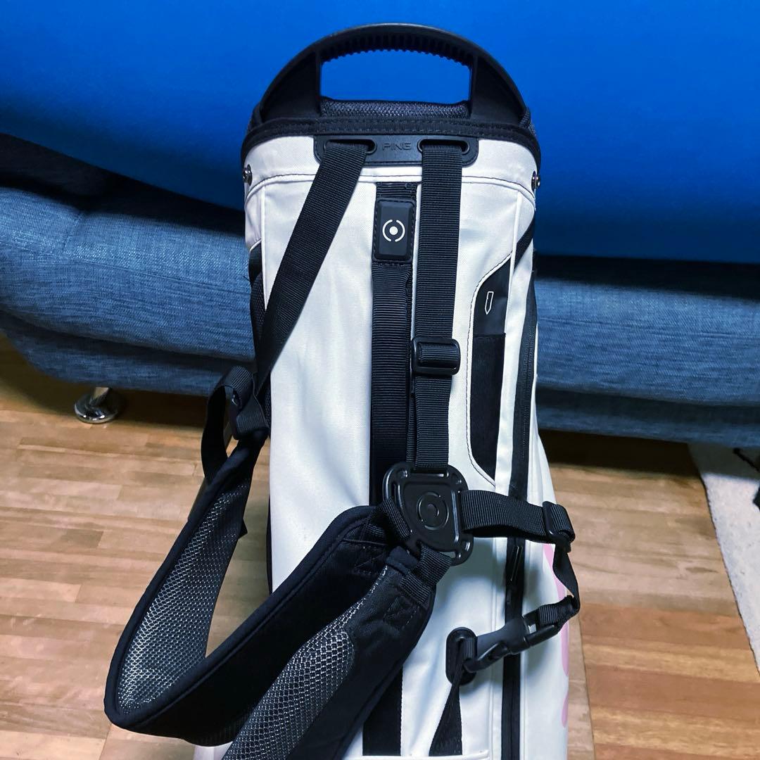 【美品】PINGゴルフキャディバック　　ホワイト／ピンク　カスタムオーダー