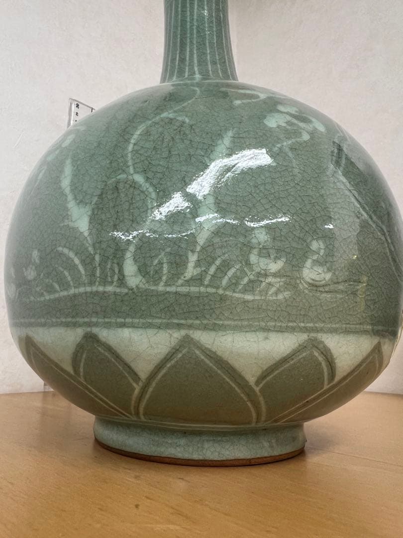 朝鮮李朝高麗天球瓶　古美術　唐物コレクション韓国骨董　アンティーク江戸　青磁