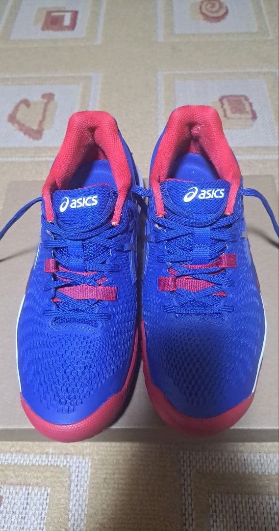 アシックス ゲルレゾリューション9 LIMITED 青×赤 ロンドン市街