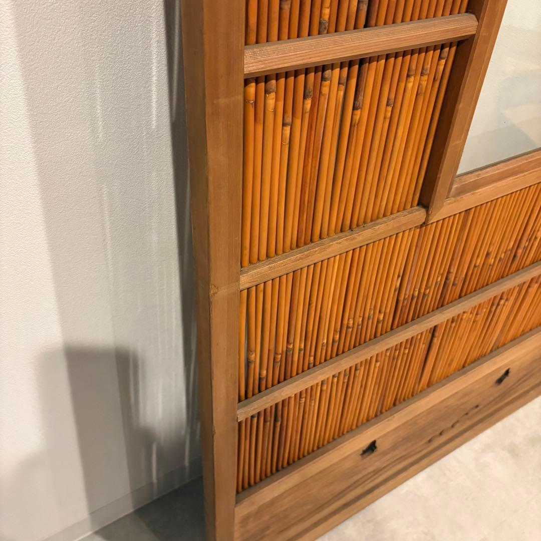 古い建具 ガラス戸 1枚 簾戸 すど 葦戸よしど 夏障子 御簾戸 2/4