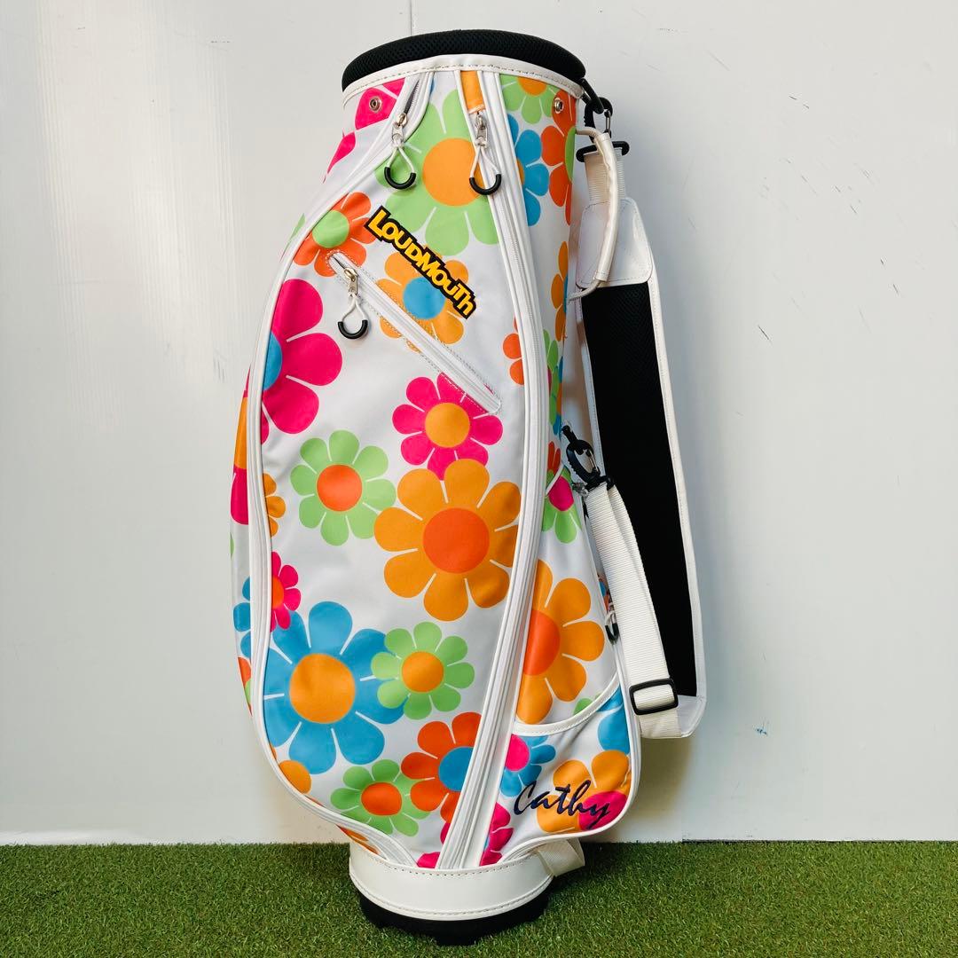 美品 花柄 LOUDMOUTH ラウドマウス キャディバッグ レディース 9型