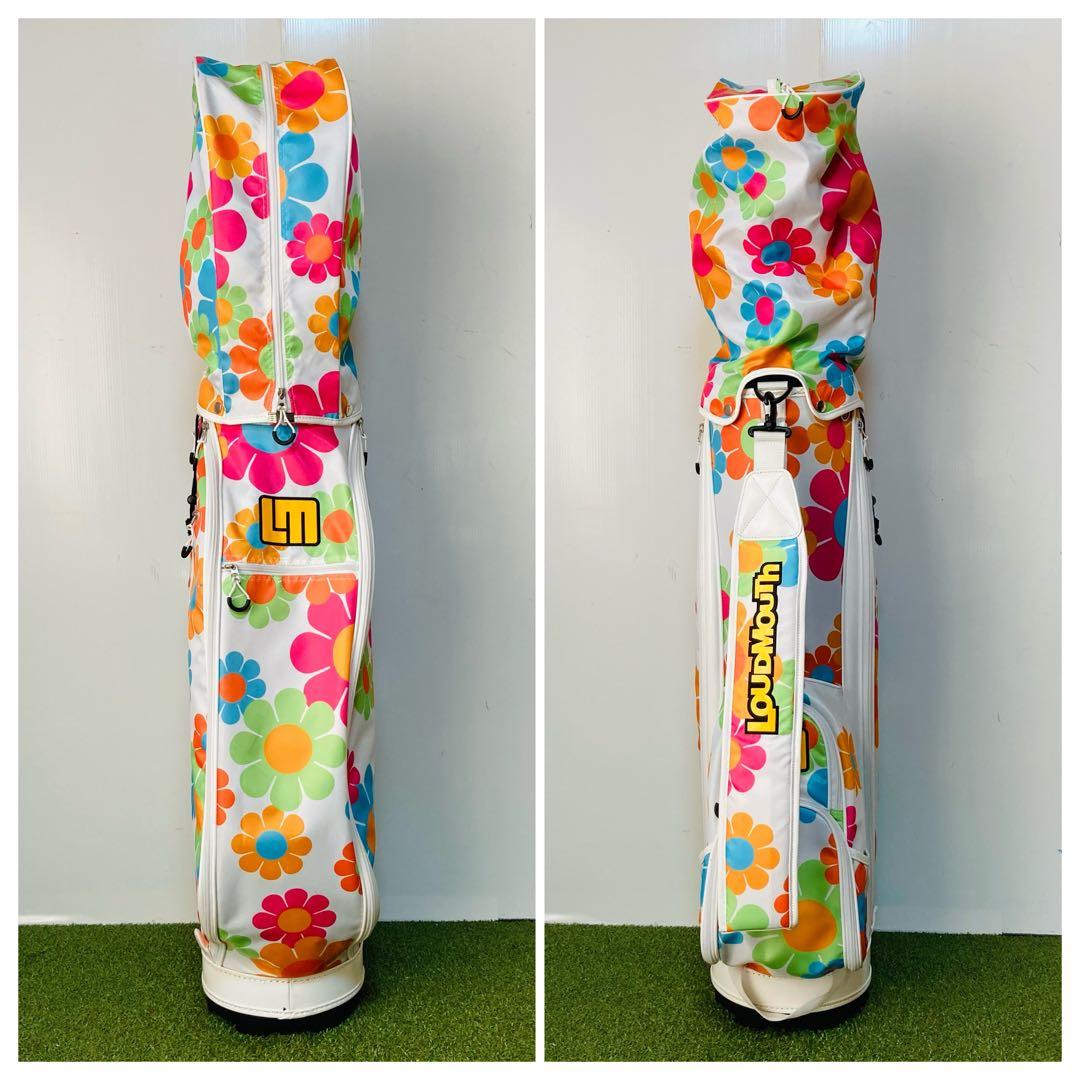 美品 花柄 LOUDMOUTH ラウドマウス キャディバッグ レディース 9型