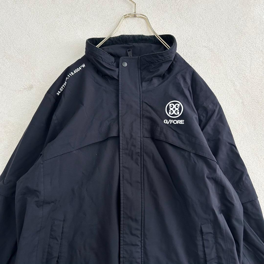 G/FORE ゴルフ 2way ジャケット ロゴプリント ジーフォア　黒　L