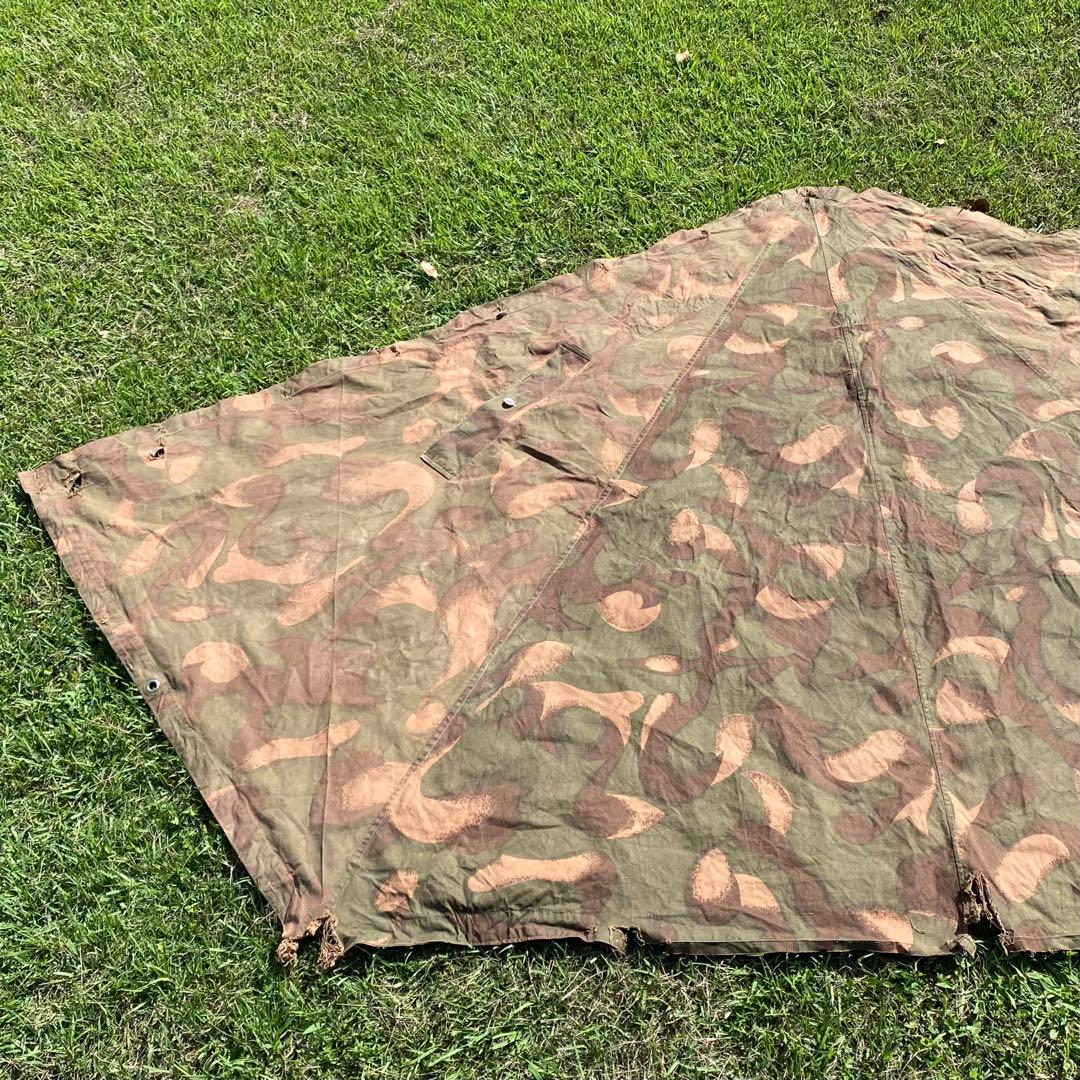 【ダメージ大】ハンガリー軍　軍幕　ポンチョ　１枚③　 迷彩　ハリケーンカモ