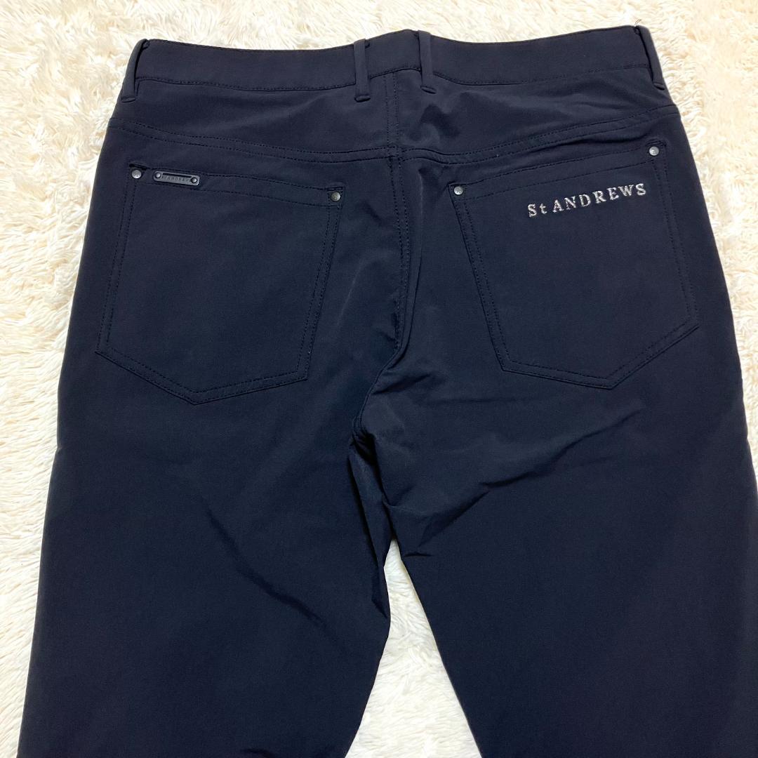 極美品✨ St ANDREWS 撥水 ストレッチ ロングパンツ 黒　M