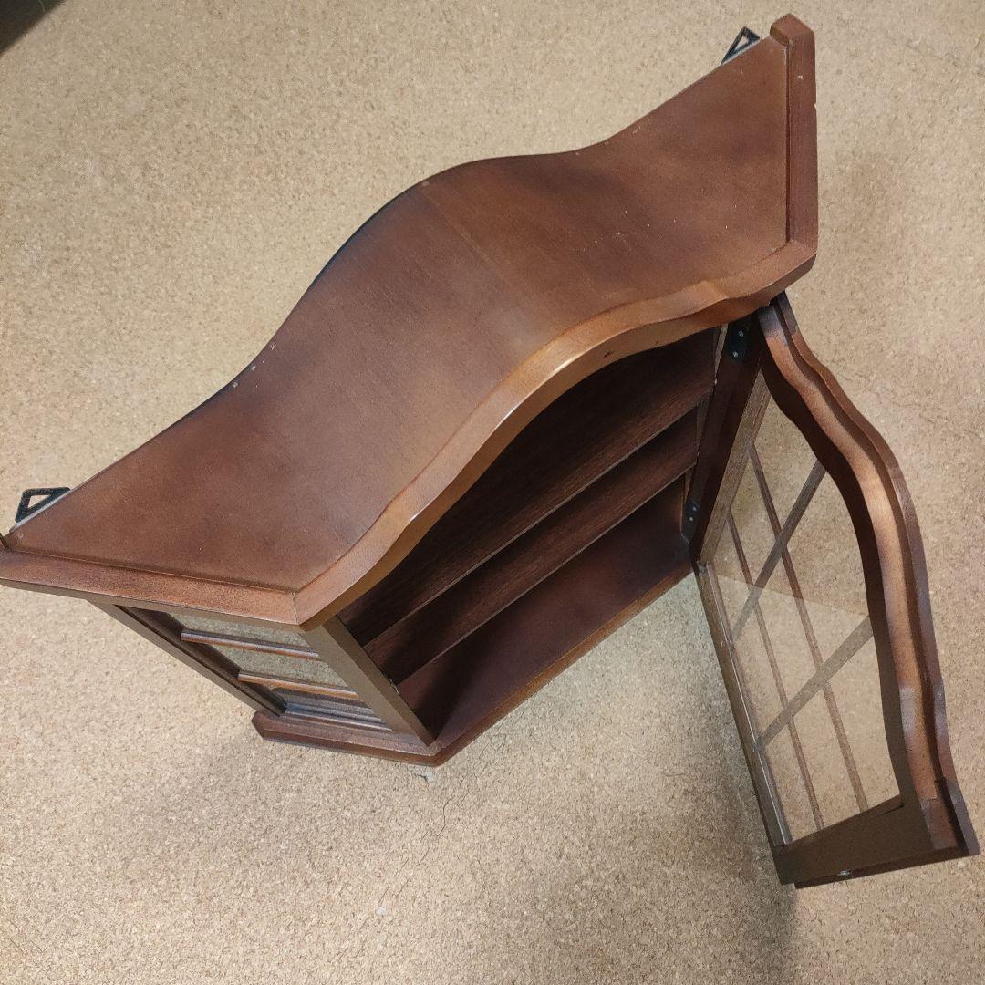 【直接お渡し可】木製 キャビネット アンティーク 飾り棚 壁掛け