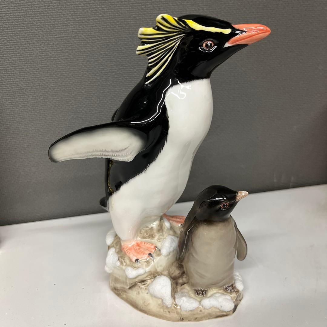 陶器製ペンギンフィギュア 親子