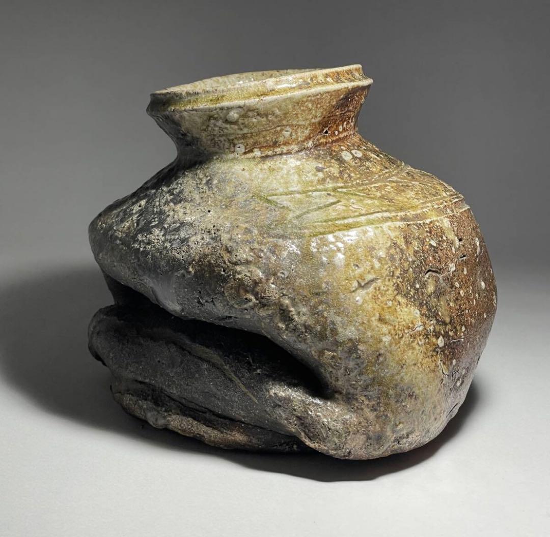 古信楽檜垣文壺 室町時代 花生け 一輪挿し