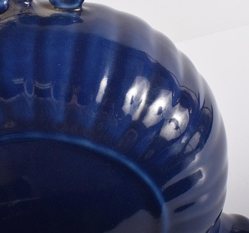 中国　大清康煕年製　瑠璃釉　双耳扁壷　M　R3690C