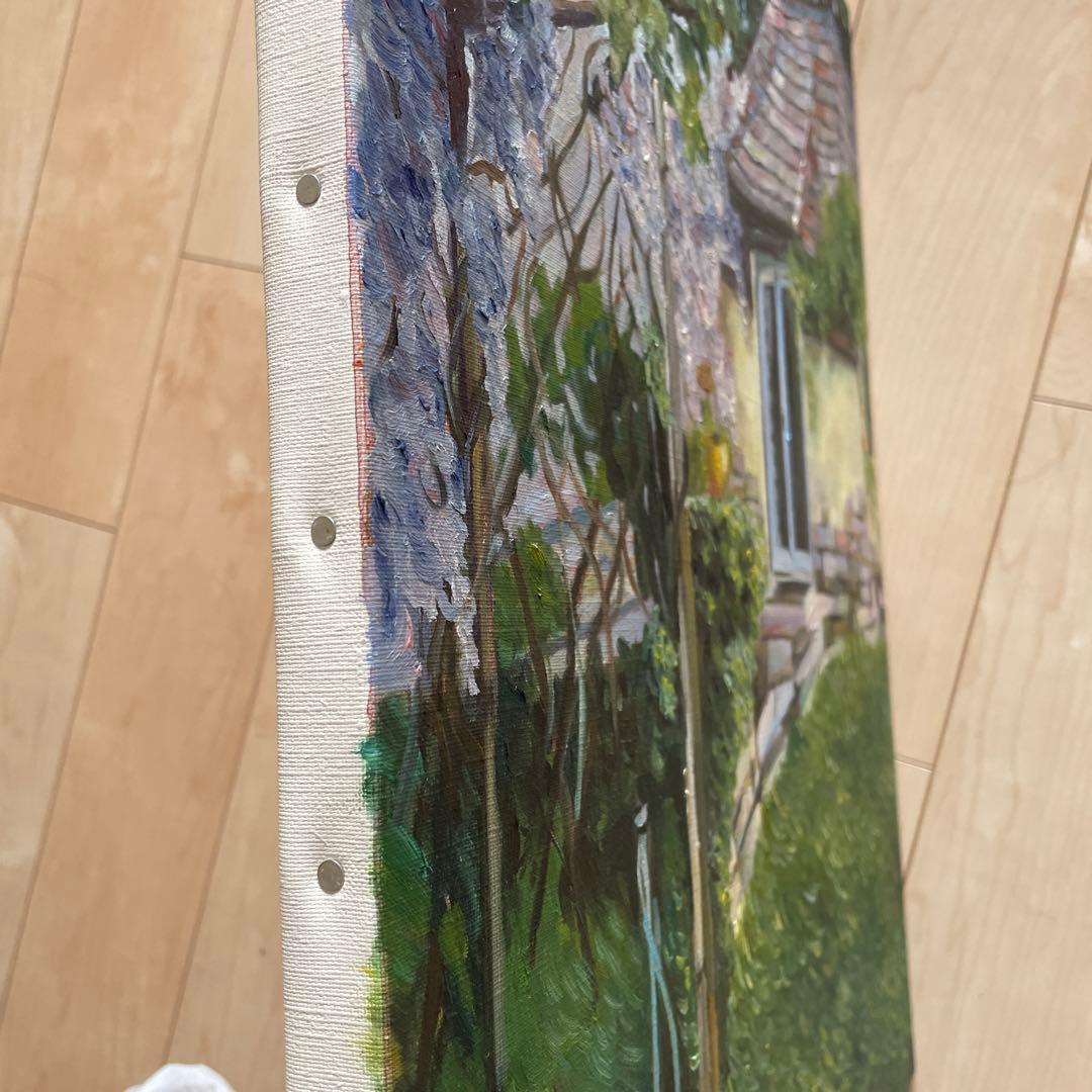 風景 油彩画 木製フレーム付き