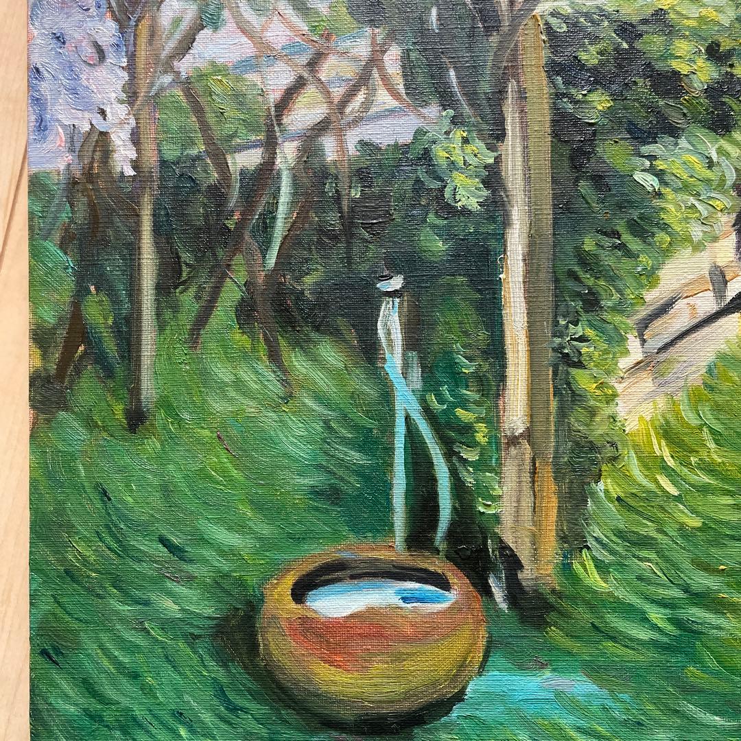 風景 油彩画 木製フレーム付き