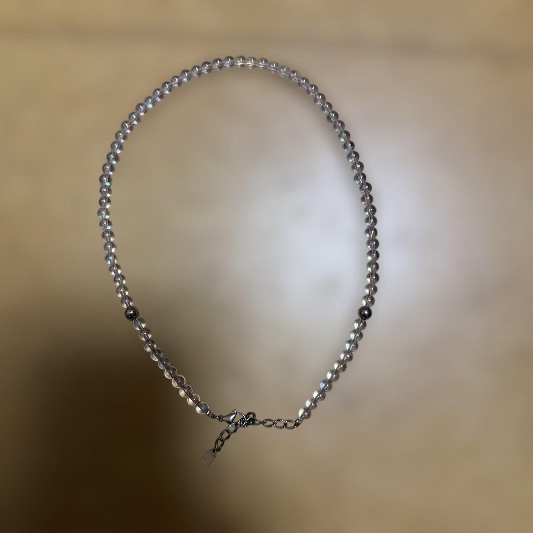 ファイテン 水晶ネックレス 5mm玉 40cm +アジャスター5cm