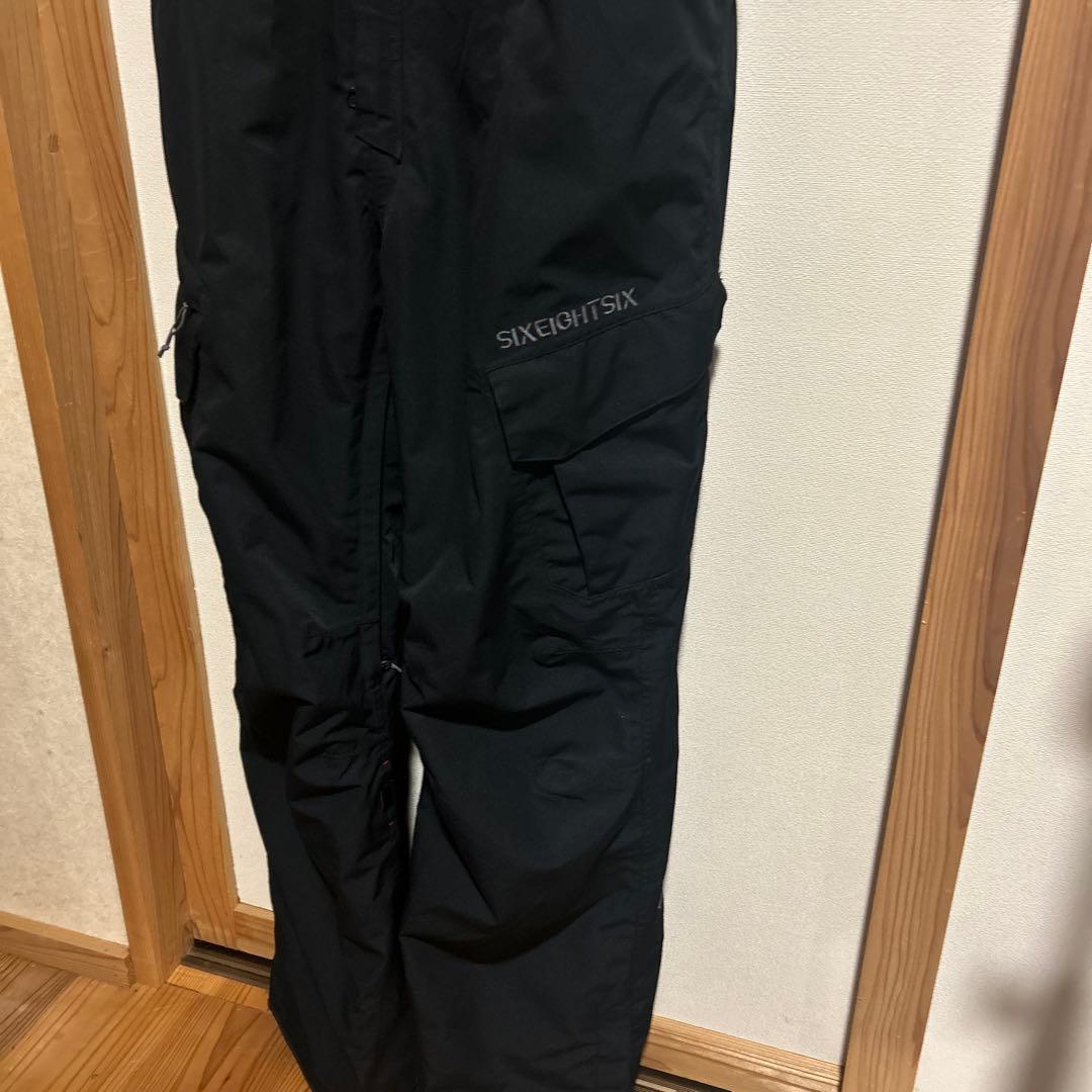 686 スノーボードウェア　ビブパンツ　サイズＬ ブラック　メンズ