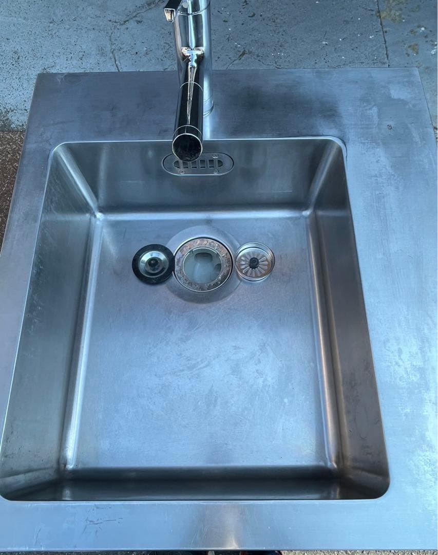 特注品 業務用 1槽シンク 伸びる 混合水栓付き 幅700×奥650×高さ850