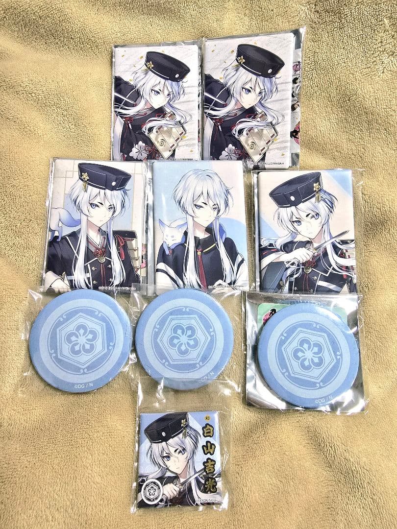 刀剣乱舞 白山吉光 スクエア缶バッジ 紋缶バッジ