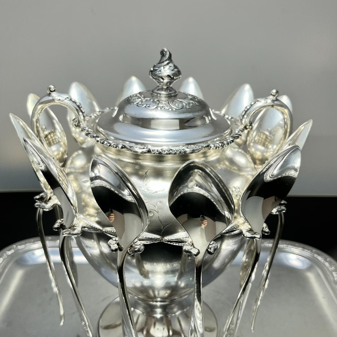 【Pairpoint】 スプーンホルダー【シルバープレート】薔薇のスプーン