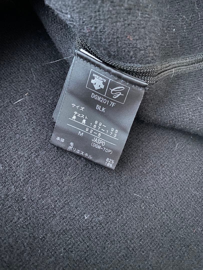 デサントゴルフ　Mサイズ　ニット　黒色　ゴルフウェア　長袖ニット　デサント