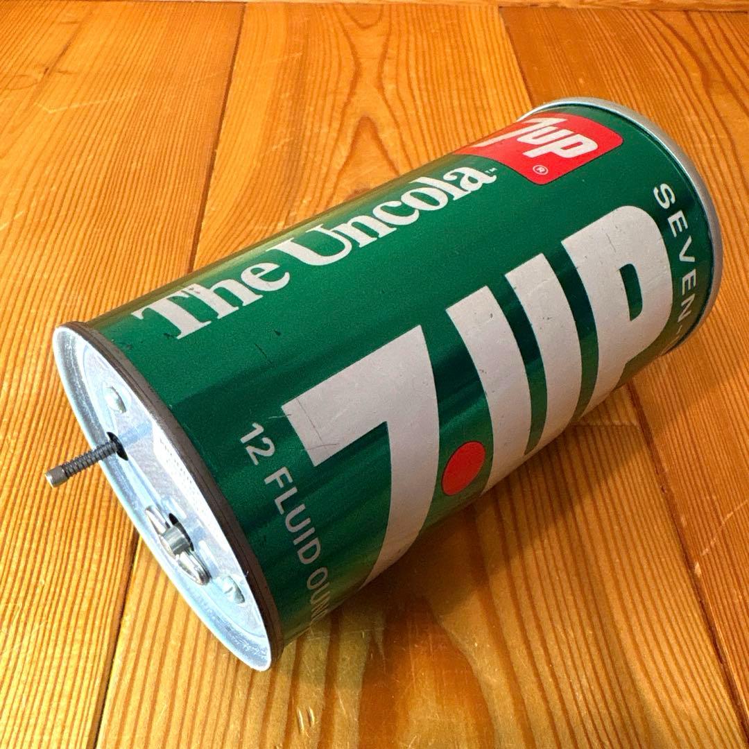 スーパーレア！　70年代　セブンアップ　オルゴール　缶　7up アメトイ　サイン