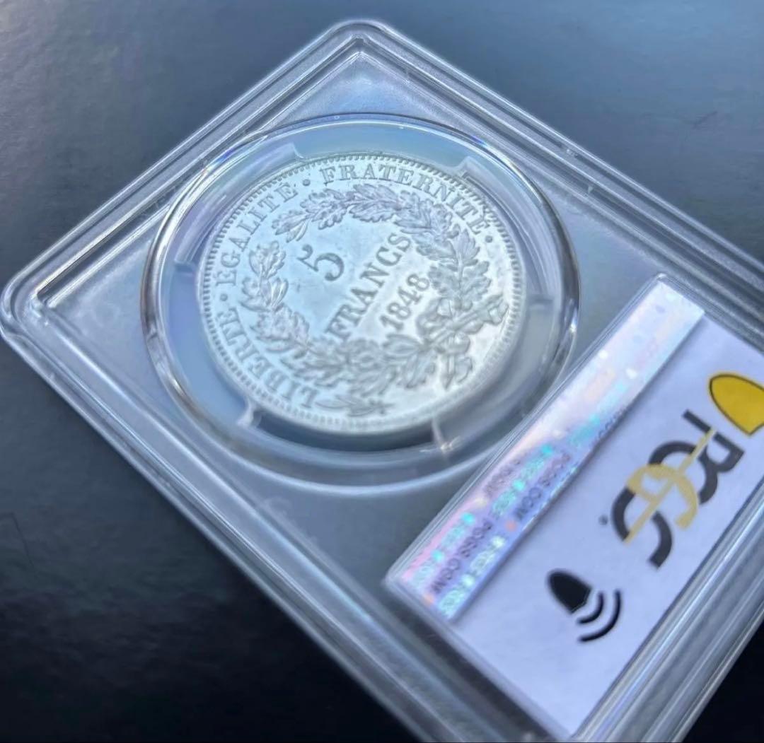 フランス1848豊穣の女神セレス像 試鋳貨パターン5フラン PCGS SP-62