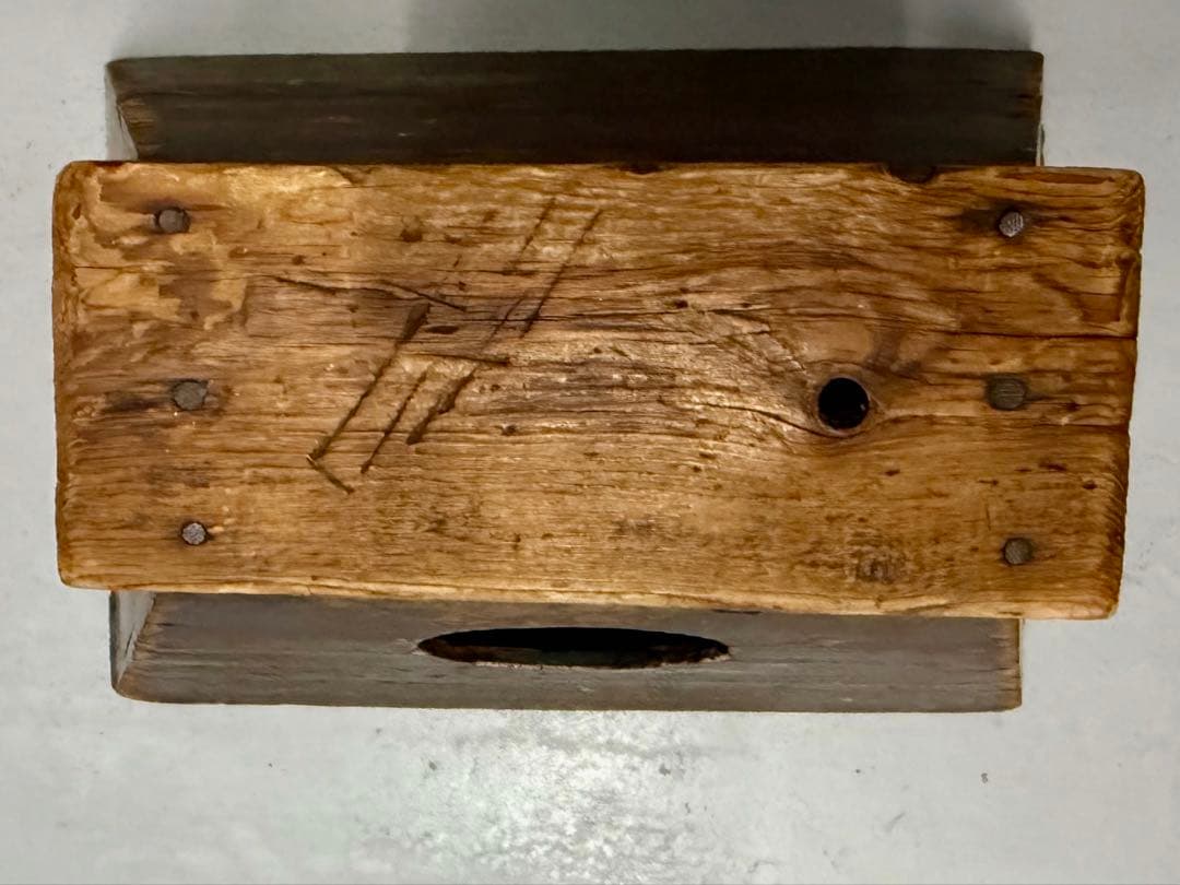 昭和レトロ　美しいヴィンテージの踏み台　木製三角形スツール 脚立　京都