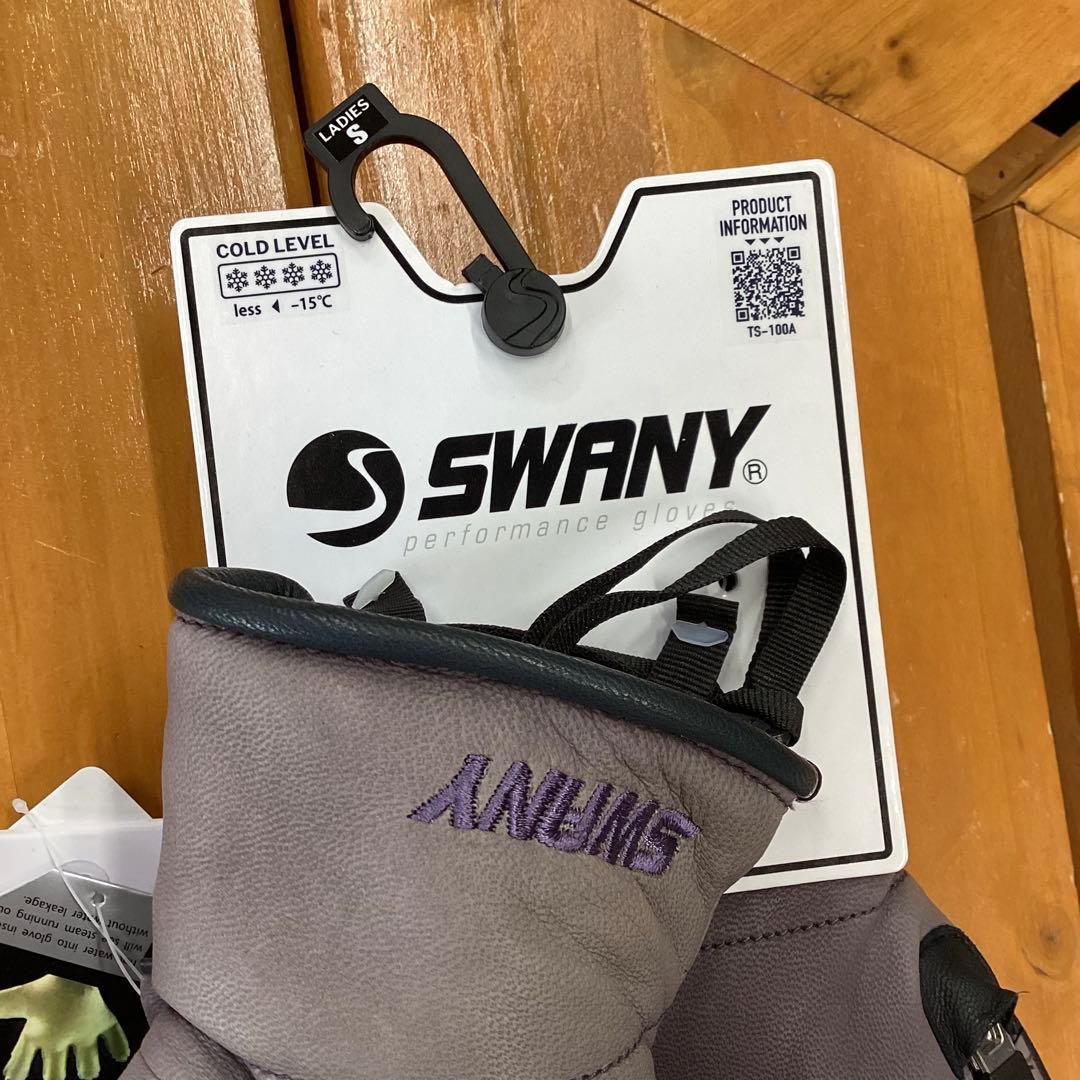 【日焼けあり】　グローブ　レザー　SWANY　レディース　スノーボード　S