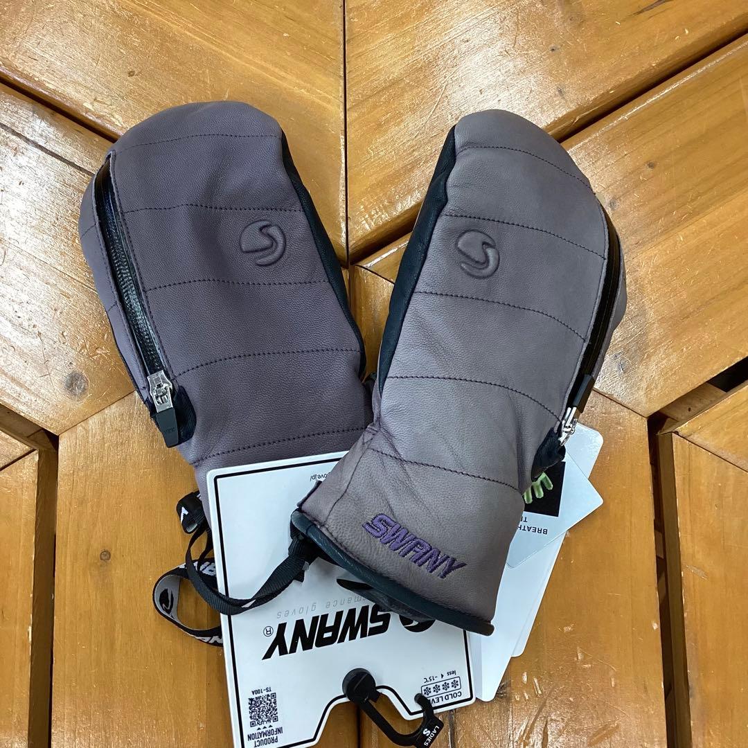 【日焼けあり】　グローブ　レザー　SWANY　レディース　スノーボード　S