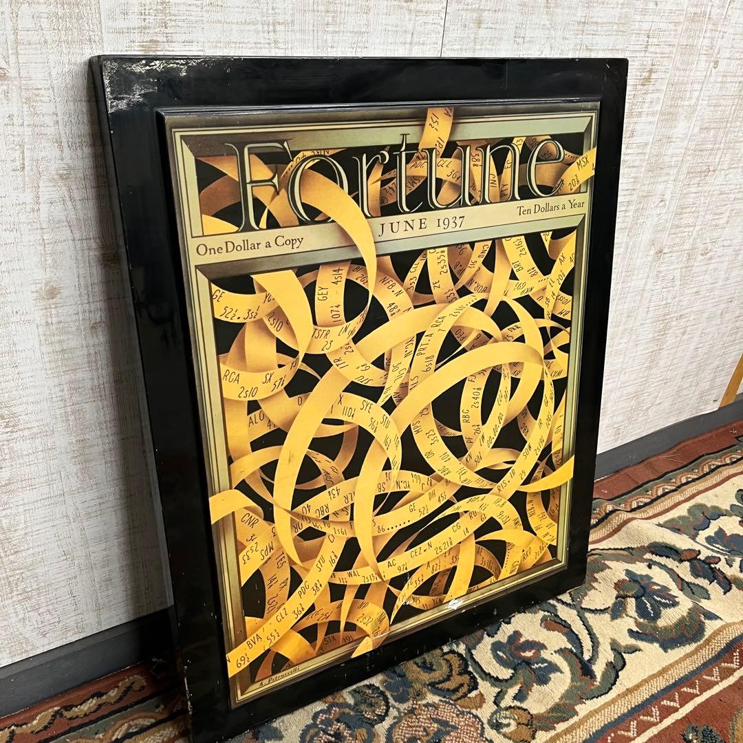 【アンティーク】雑誌 Fortune 壁掛け オブジェ 表紙デザイン 飾り物
