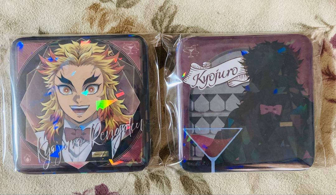 鬼滅の刃 モクテルバー　煉獄杏寿郎　ロトくじ　グリッター缶バッジ　２個