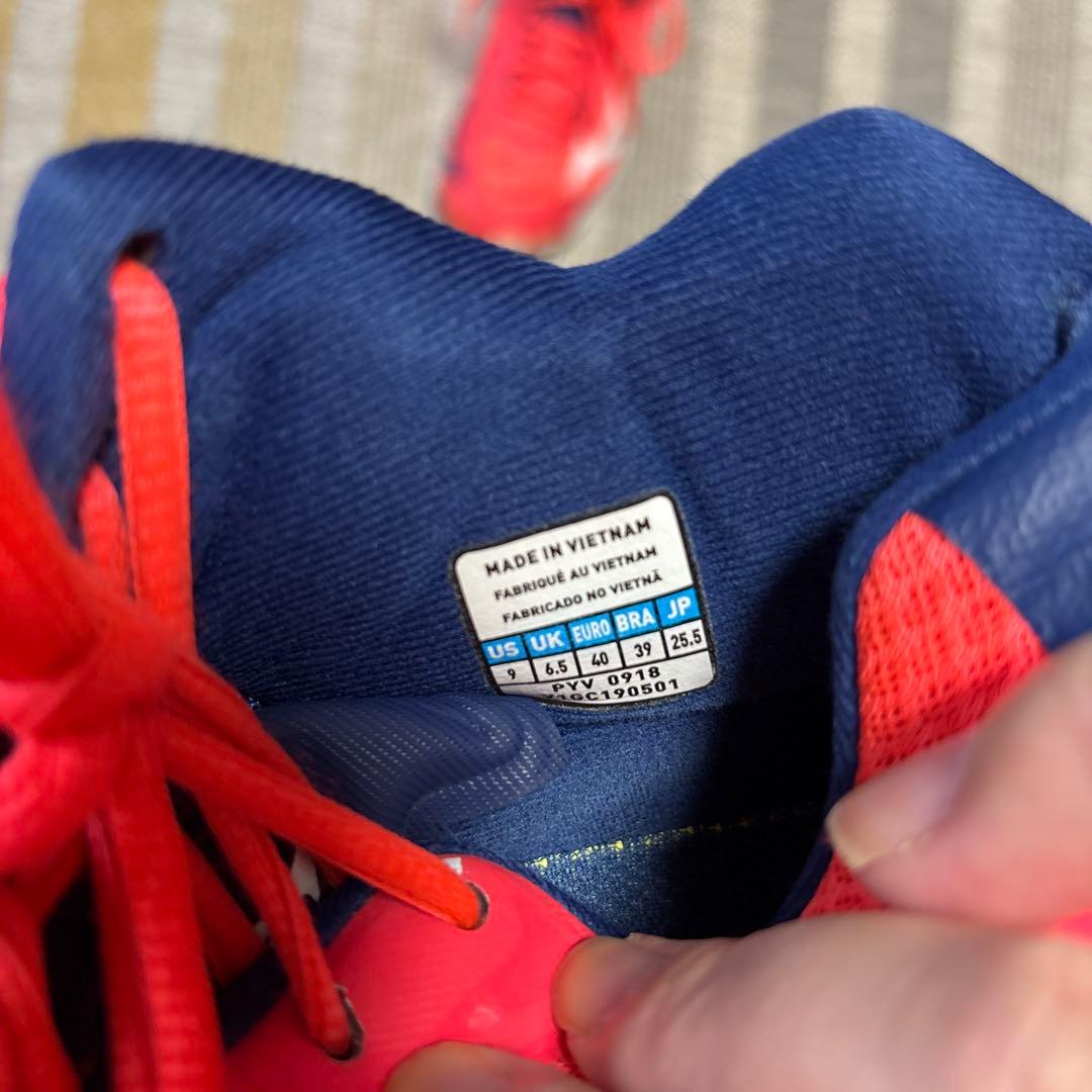 海外モデル　Mizuno バレーボールシューズ 赤コーラルオレンジ/ネイビー