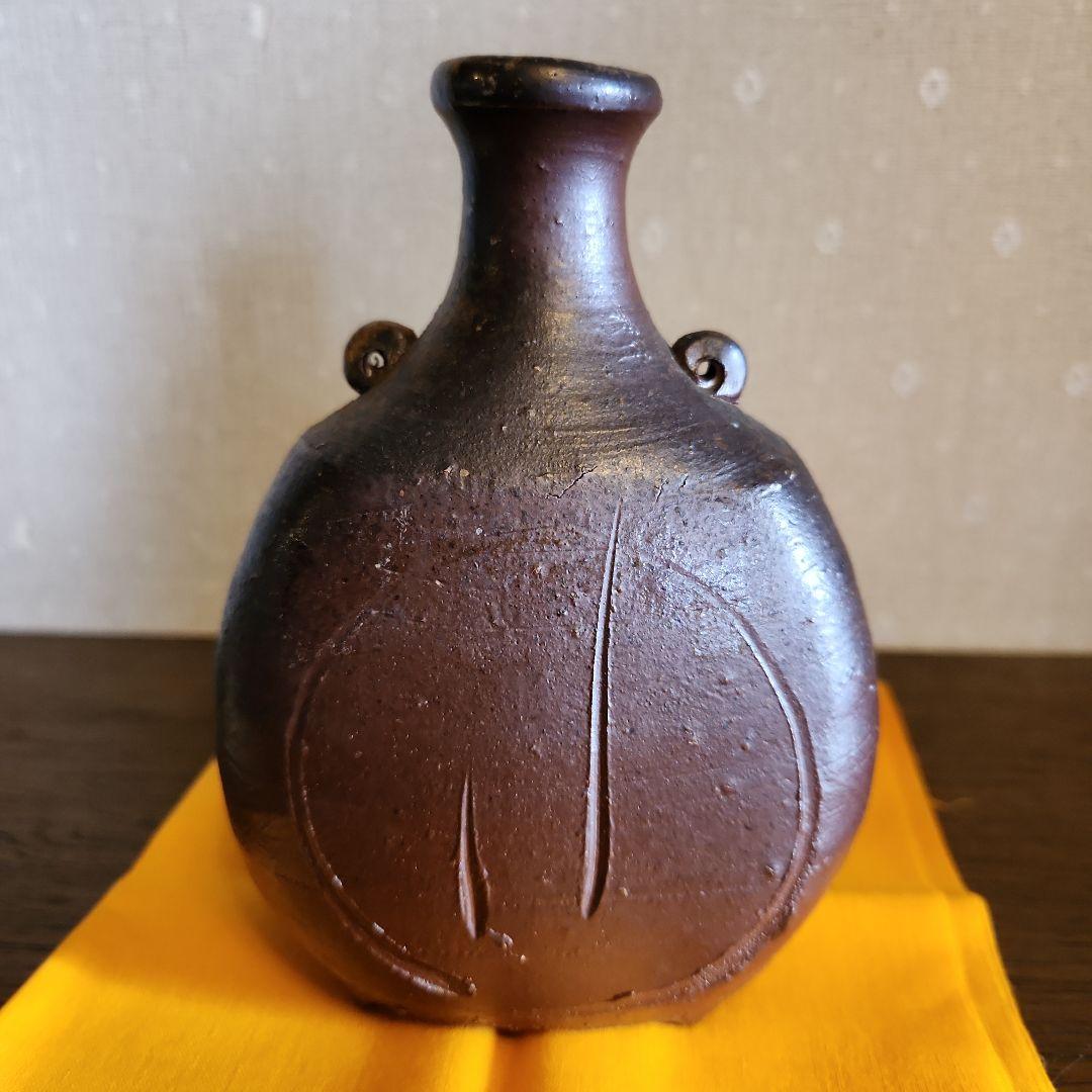 備前焼　高原敏　四方酒徳利　酒器　共箱付き　伝統工芸士　未使用品