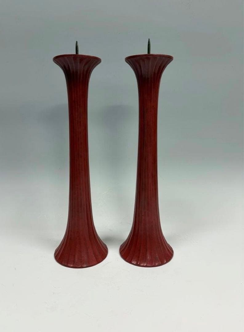 鎌倉彫　博古堂　燭台　一対