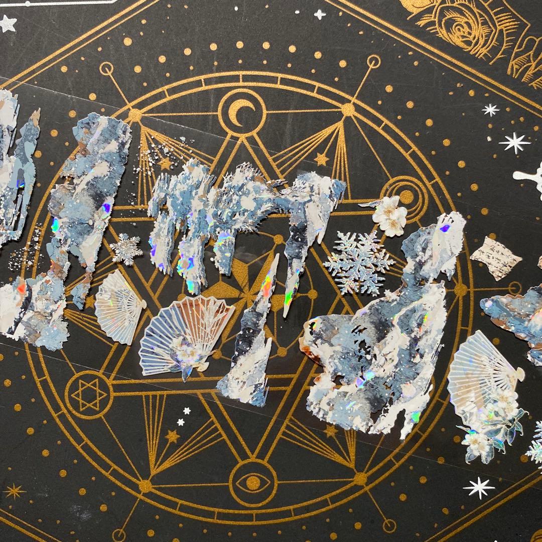 【9252】海外　マステ　中古巻　貝殻光マスキングテープ　青い　自然風景　背景系