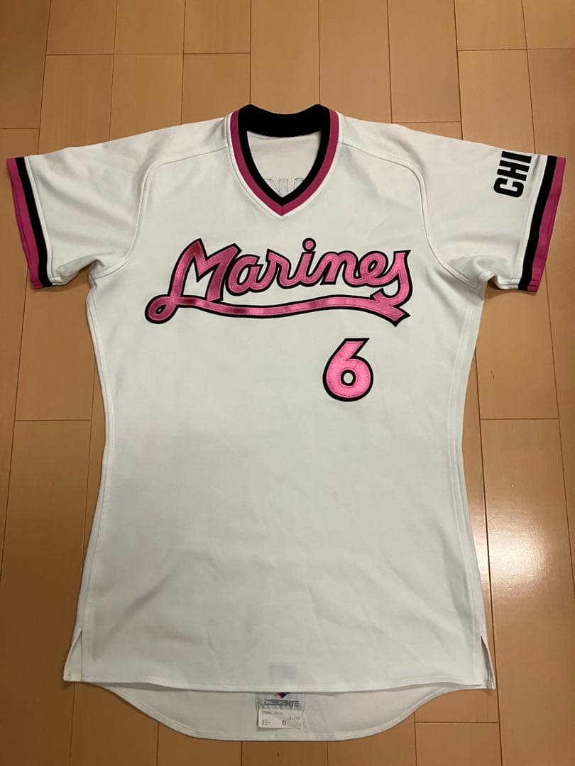 上川誠二　実使用　支給　ユニフォーム　千葉ロッテマリーンズ　初代　ピンク