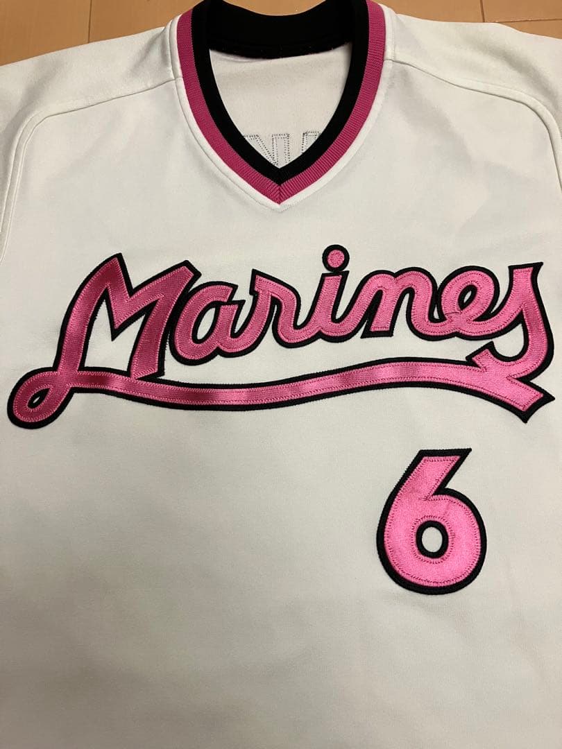 上川誠二　実使用　支給　ユニフォーム　千葉ロッテマリーンズ　初代　ピンク