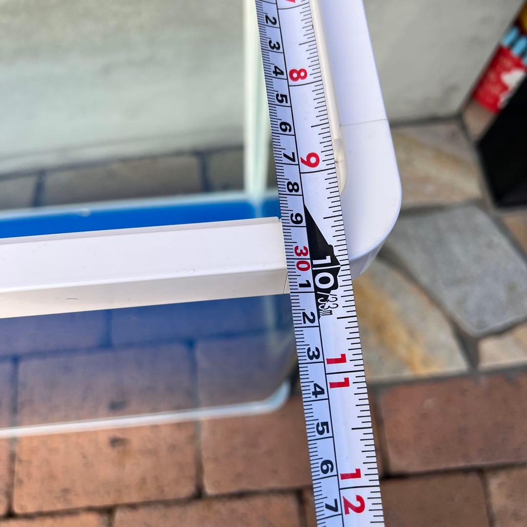 引き取り限定 大きなガラス水槽 青色底面 白色フレーム 1200×570×300