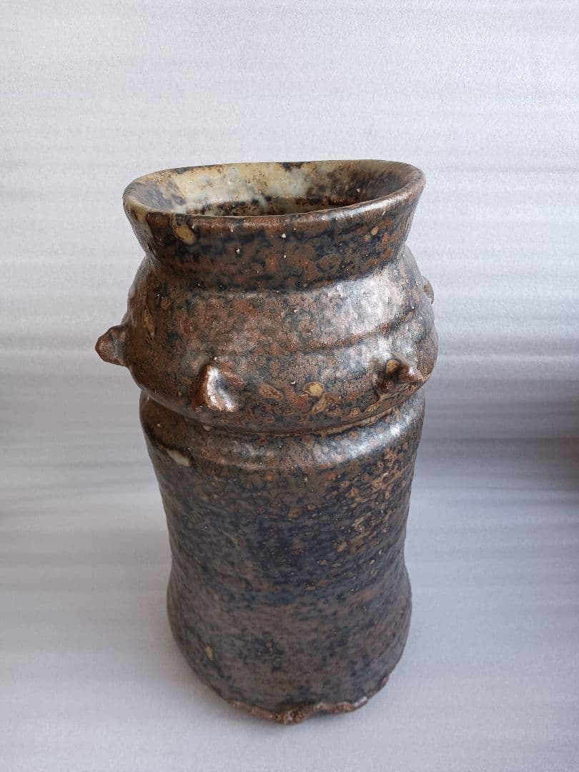 灰釉　花活　越前　西浦武　脇谷窯