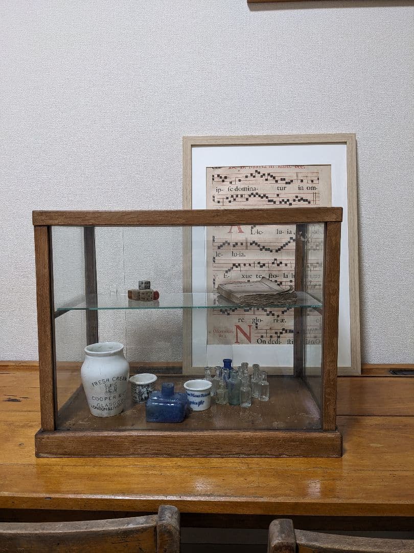 昭和レトロ　アンティーク　コレクションケース　ディスプレイケース　ガラスケース