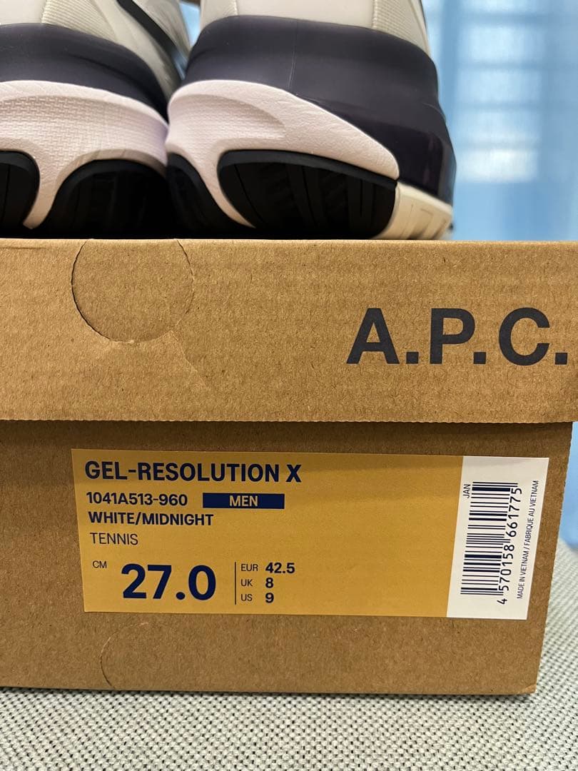 ASICS A.P.C. コラボ GEL-RESILUTION X 27.0cm