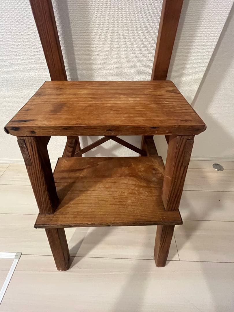 最終価格　1月末まで　イギリスアンティーク　木製二段式チェア ブラウン