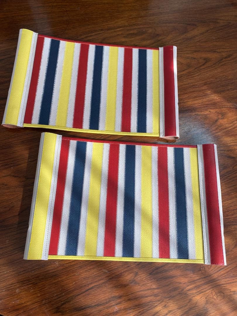 カーミットチェア　張り替えレザーシート【マルチカラーストライプ】