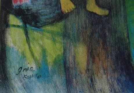 入江一子【緑陰】希少画集画、状態良好、新品高級額装付