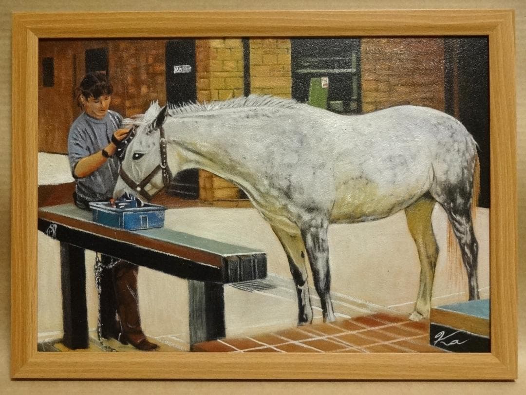 上鈴木正一 油彩画 B4サイズ『 絆 』新作原画 超オススメの作品です!!