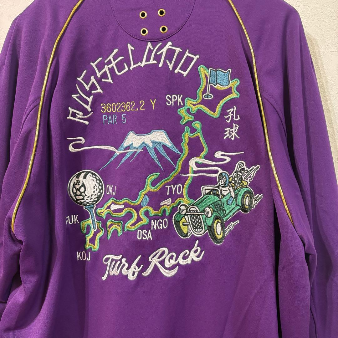 【RUSSELUNO】新品スーベニアスカジャケット　ゴルフ　メンズＬ　パープル