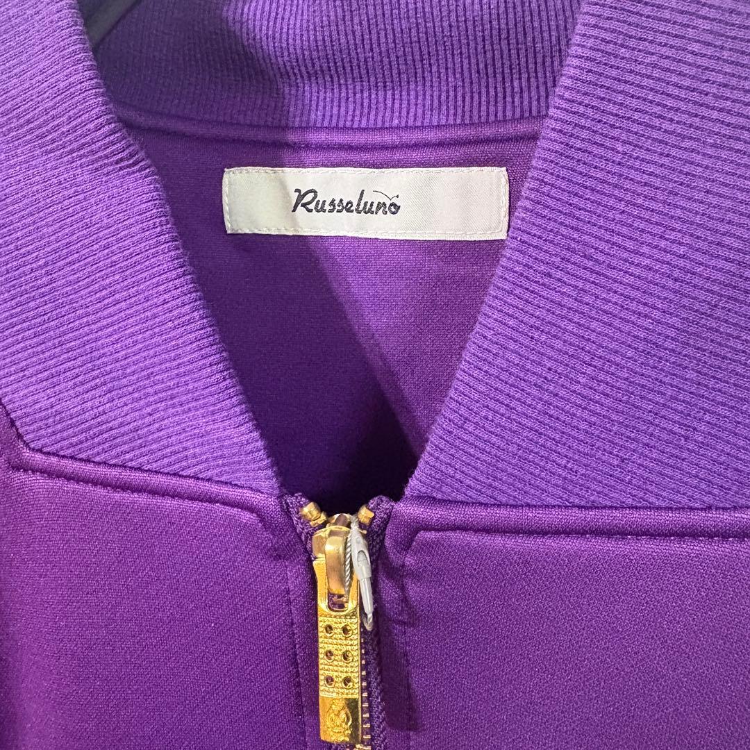 【RUSSELUNO】新品スーベニアスカジャケット　ゴルフ　メンズＬ　パープル